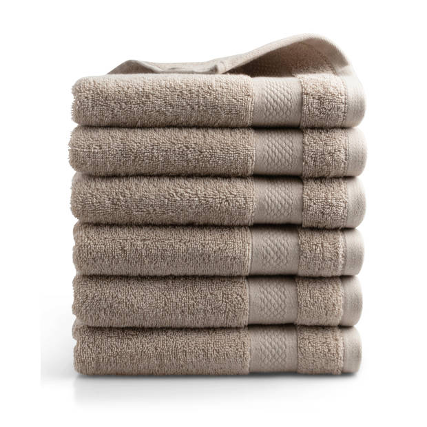 DoubleDry Handdoek Hotel Collectie - 6 stuks - 50x100 - taupe