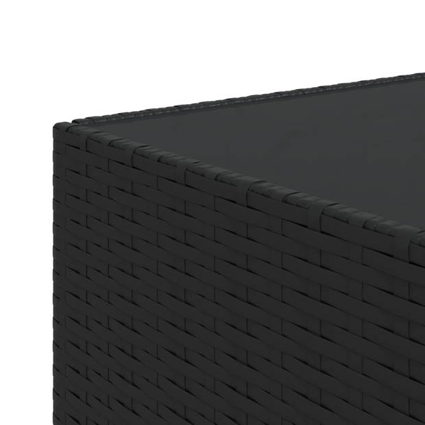 vidaXL Salontafel vierkant 50x50x30 cm poly rattan zwart