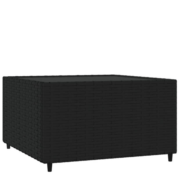 vidaXL Salontafel vierkant 50x50x30 cm poly rattan zwart