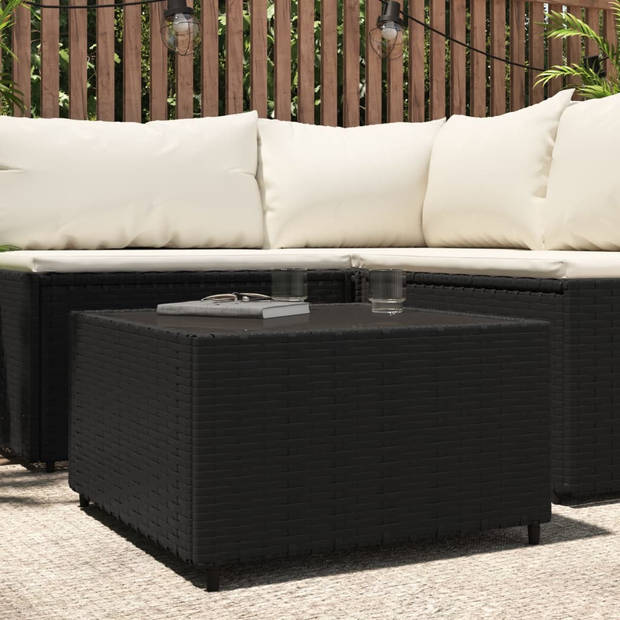 vidaXL Salontafel vierkant 50x50x30 cm poly rattan zwart