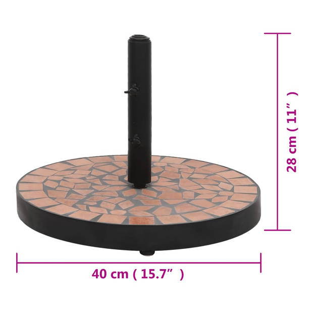 vidaXL Parasolvoet rond 12 kg terracottakleurig