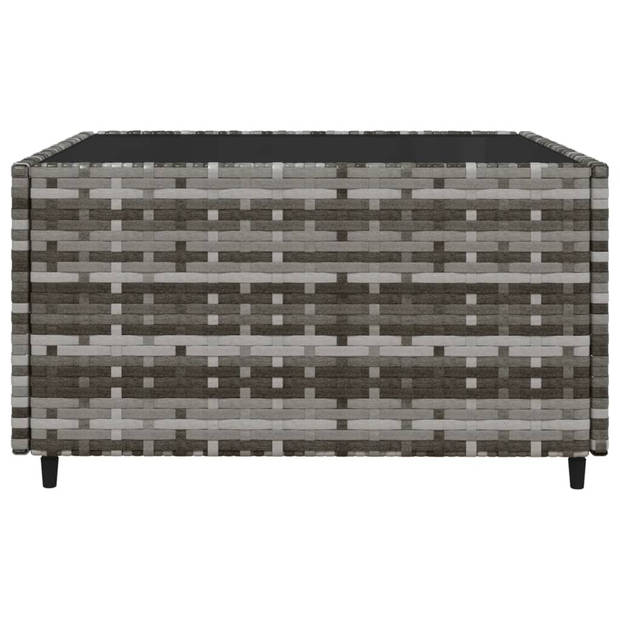 The Living Store Loungeset - Grijs - PE-rattan - Stalen frame - Modulair design - Comfortabel zitkussen - Inclusief