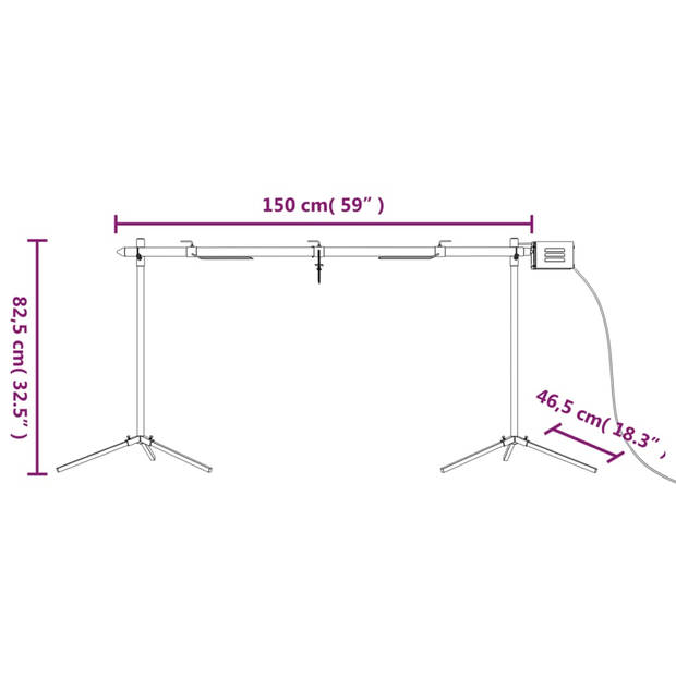 vidaXL Automatische barbecue met motor 150x46,5x82,5 cm roestvrijstaal