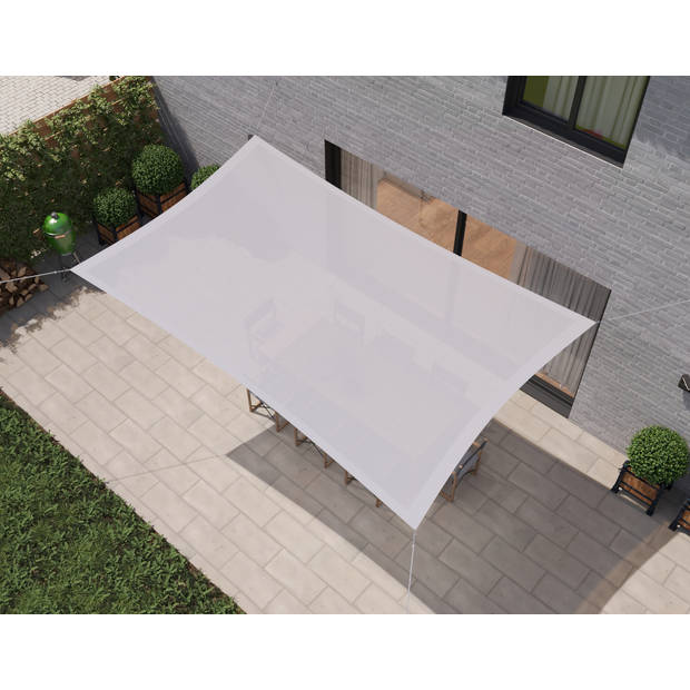 hanSe® Schaduwdoek Rechthoek Waterdoorlatend 4x5 m Zonnedoek Wit