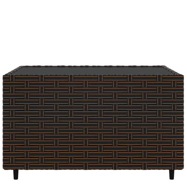 vidaXL Salontafel tuin vierkant 50x50x30 cm poly rattan bruin