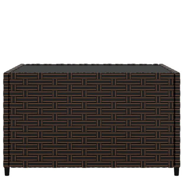 vidaXL Salontafel tuin vierkant 50x50x30 cm poly rattan bruin