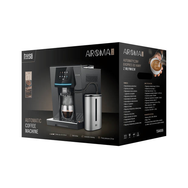 Teesa volautomatische espressomachine AROMA 800 met melkreservoir zwart TSA4008