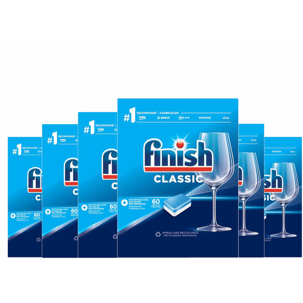 Finish Classic Vaatwastabletten - 6x60 Tabs - Voordeelverpakking