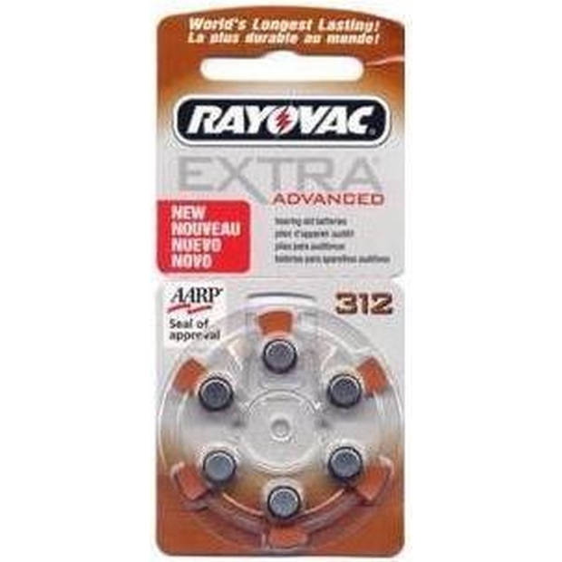 Rayovac 312 extra advanced - 6 stuks