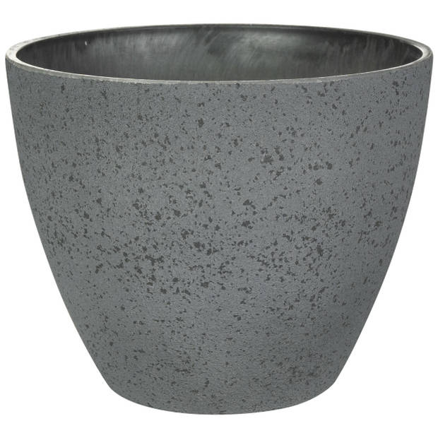 Ter Steege Bloempot/plantenpot - 2x - buiten - antraciet - D19/H15 cm - Plantenpotten