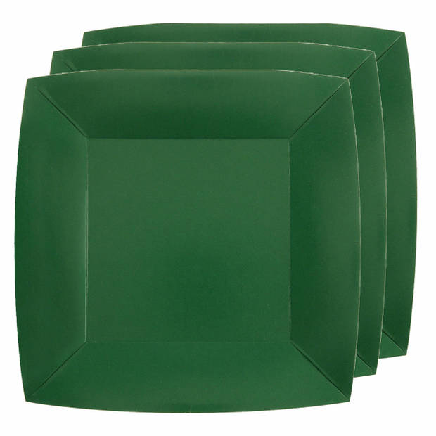 Santex Feestbordjes set - 40x stuks - donker groen - 18 cm en 23 cm - Feestbordjes