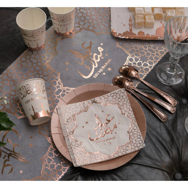 Ramadan thema suikerfeest set 20x bordjes - 20x servetten - Feestbordjes