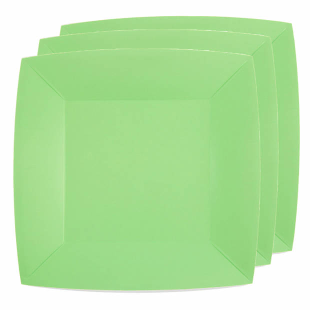 Santex Feestbordjes set - 20x stuks - mint groen - 18 cm en 23 cm - Feestbordjes