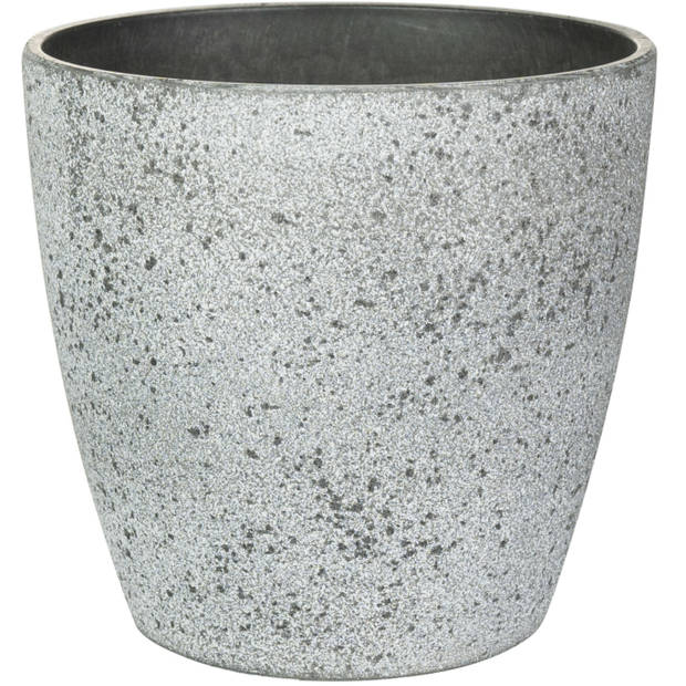 Ter Steege Bloempot/plantenpot - 3x - buiten - betongrijs - D19/H15 cm - Plantenpotten