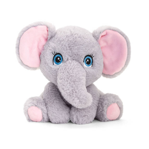 Keel toys - Cadeaukaart Gefeliciteerd met knuffeldier olifant 18 cm - Knuffeldier