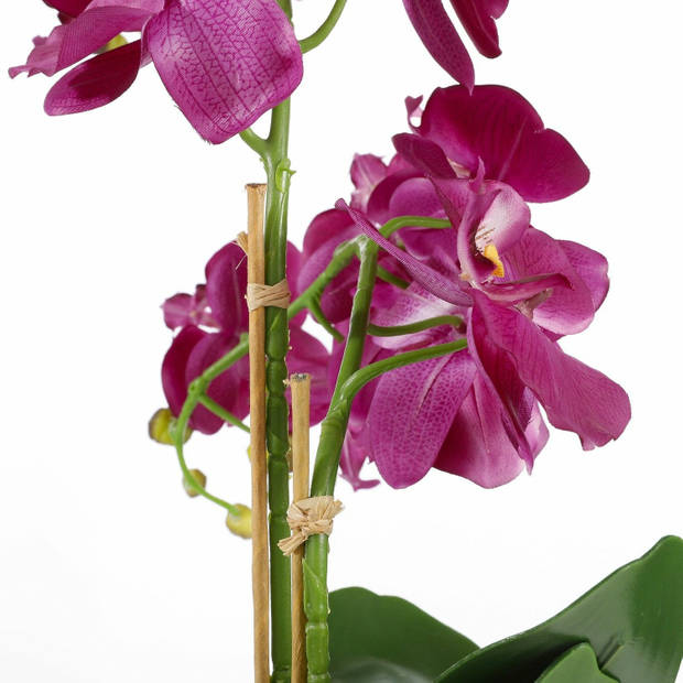 Mica Decorations Orchidee bloem kunstplant - roze - H66 x B38 cm - Kunstplanten