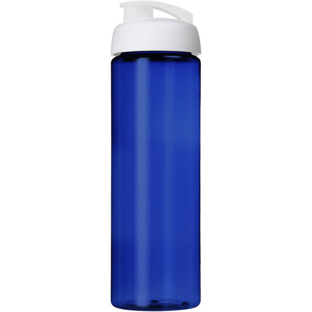 Sport bidon Hi-eco gerecycled kunststof - drinkfles/waterfles - blauw/wit - 850 ml - Drinkflessen