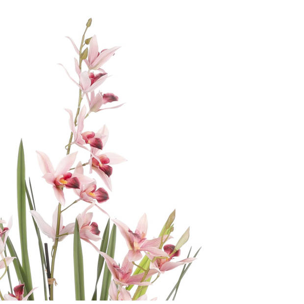 Mica Decorations Orchidee bloem kunstplant - perzik roze - H66 x B34 cm - Kunstplanten