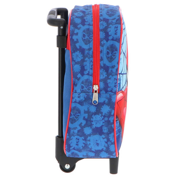Spiderman koffer op wieltjes blauw 28 cm voor kinderen - Kinder reiskoffers