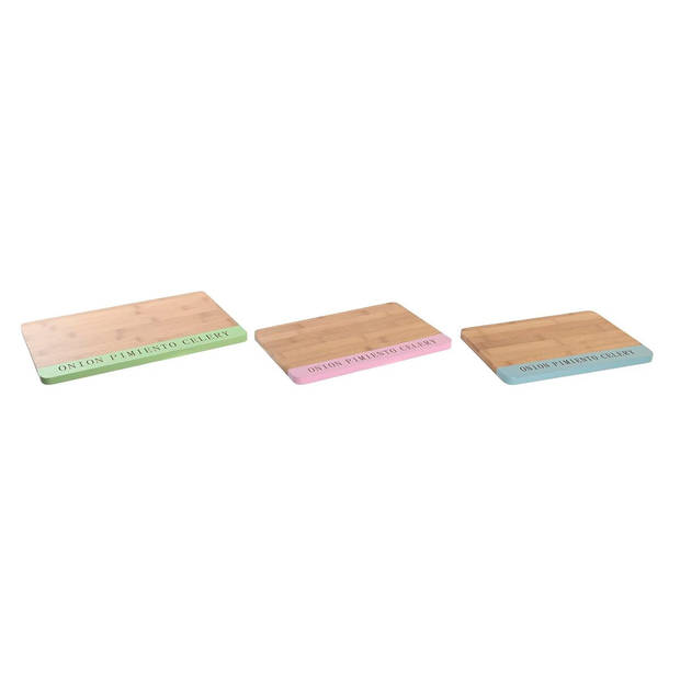 Snijplank DKD Home Decor 33,5 x 22,4 x 1,2 cm Blauw Roze Groen