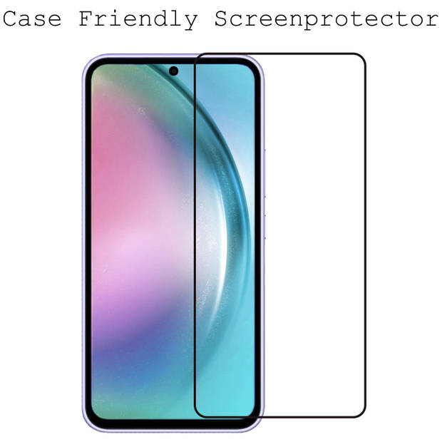 Basey Samsung Galaxy A54 Screenprotector Tempered Glass Full Cover - Samsung A54 Beschermglas Screen Protector Glas
