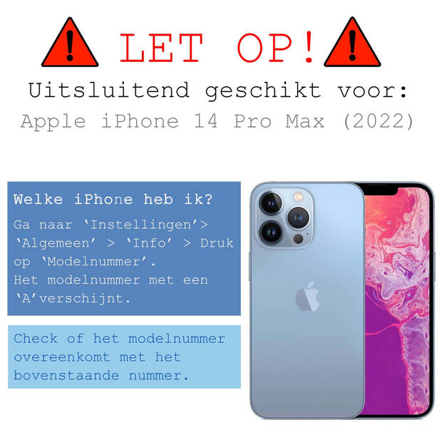 Basey iPhone 14 Pro Max Hoesje Book Case Kunstleer Cover Hoes - Rose Goud