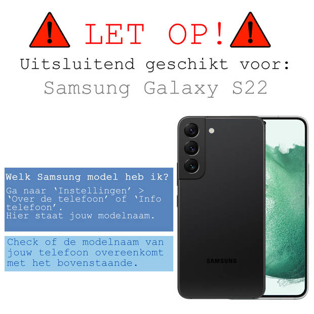 Basey Samsung Galaxy S22 Hoesje Book Case Kunstleer Cover Hoes - Lichtroze