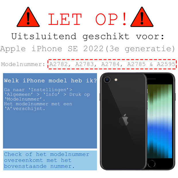 Basey iPhone SE 2022 Hoesje Marmer Case Marmeren Hard Cover Hoes - Groen