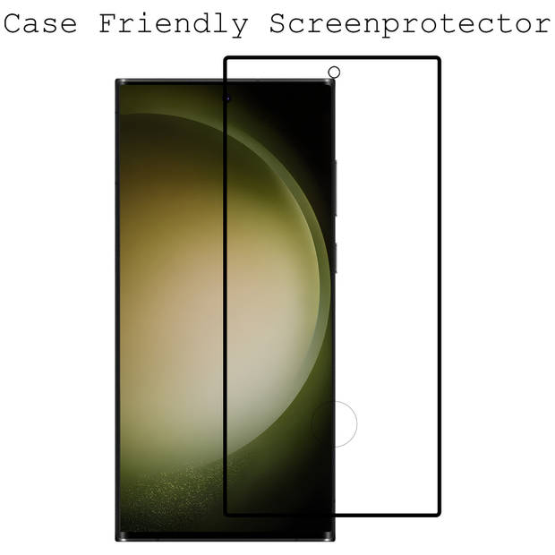 Basey Samsung Galaxy S23 Ultra Screenprotector Screen Protector Beschermglas Tempered Glass Full Cover 3D