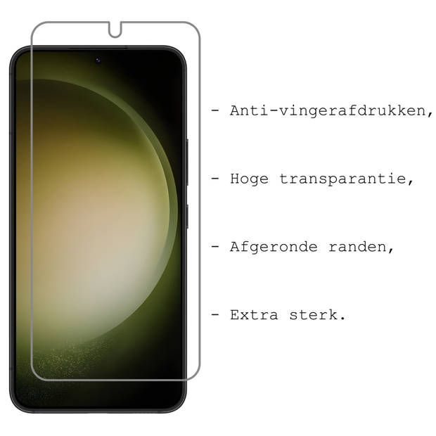 Basey Samsung Galaxy S23+ Screenprotector Tempered Glass Beschermglas - Transparant