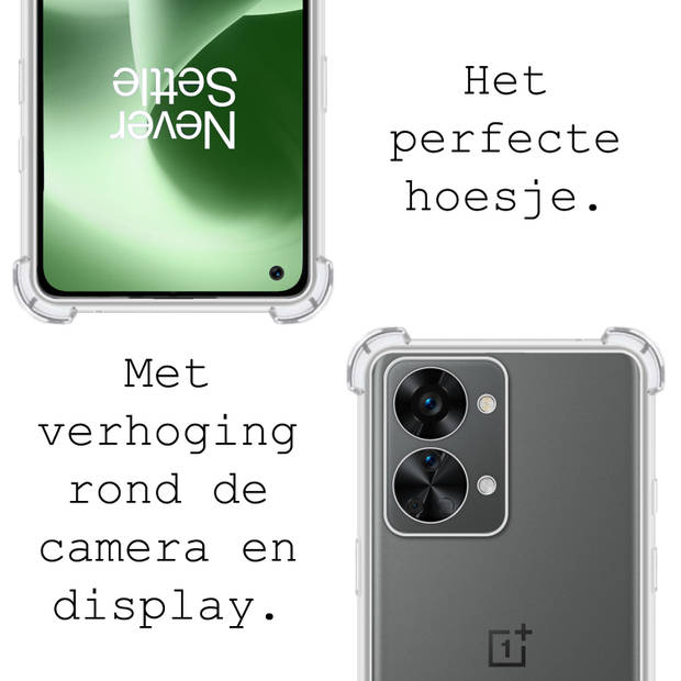 Basey OnePlus Nord 2T Hoesje Met Koord Hoes Siliconen Case - Transparant