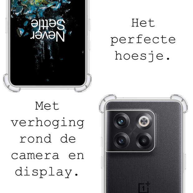 Basey OnePlus 10T Hoesje Met Koord Hoes Siliconen Case -Transparant