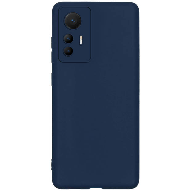Basey Xiaomi 12 Lite Hoesje Siliconen Hoes Case Cover -Donkerblauw