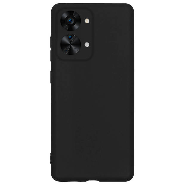 Basey OnePlus Nord 2T Hoesje Siliconen Hoes Case Cover -Zwart