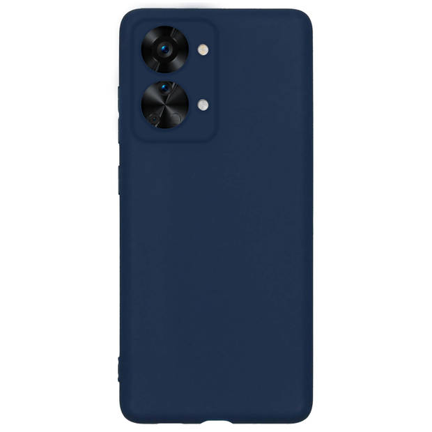 Basey OnePlus Nord 2T Hoesje Siliconen Hoes Case Cover -Donkerblauw