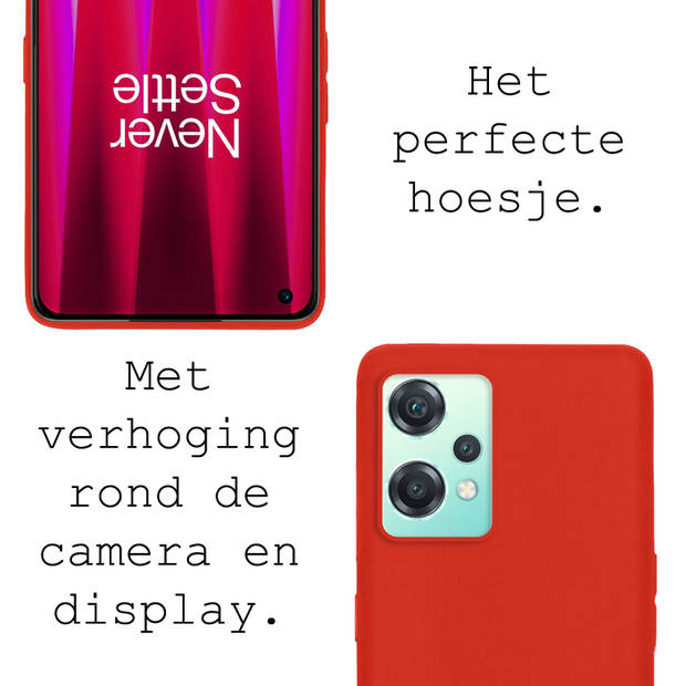 Basey OnePlus Nord CE 2 Lite Hoesje Siliconen Hoes Case Cover -Rood