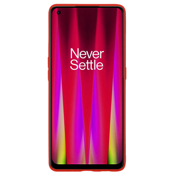 Basey OnePlus Nord CE 2 Lite Hoesje Siliconen Hoes Case Cover -Rood