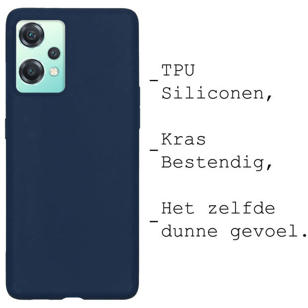 Basey OnePlus Nord CE 2 Lite Hoesje Siliconen Hoes Case Cover - Donkerblauw