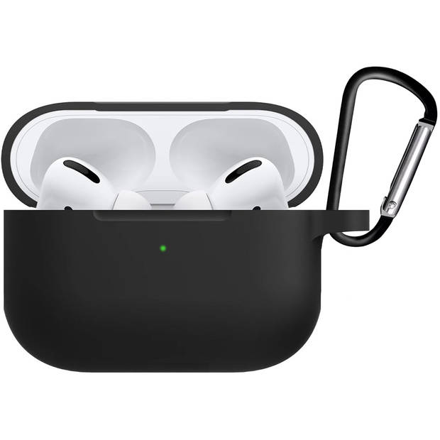 Basey Siliconen Hoesje Voor AirPods Pro Case Hoes - Geschikt voor AirPods Pro Hoesje Cover - Zwart