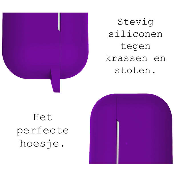 Basey Siliconen Hoesje Voor AirPods Pro Case Hoes - Geschikt voor AirPods Pro Hoesje Cover - Paars