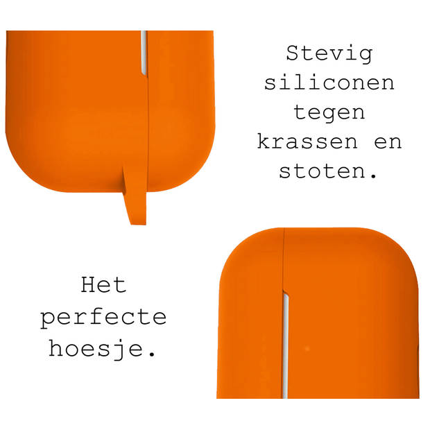 Basey Siliconen Hoesje Voor AirPods Pro Case Hoes - Geschikt voor AirPods Pro Hoesje Cover - Oranje