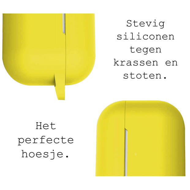 Basey Siliconen Hoesje Voor AirPods Pro Case Hoes - Geschikt voor AirPods Pro Hoesje Cover - Geel