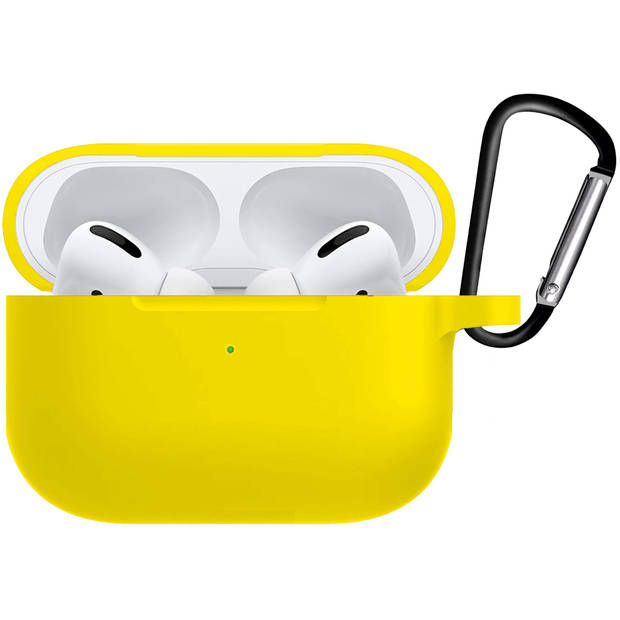 Basey Siliconen Hoesje Voor AirPods Pro Case Hoes - Geschikt voor AirPods Pro Hoesje Cover - Geel