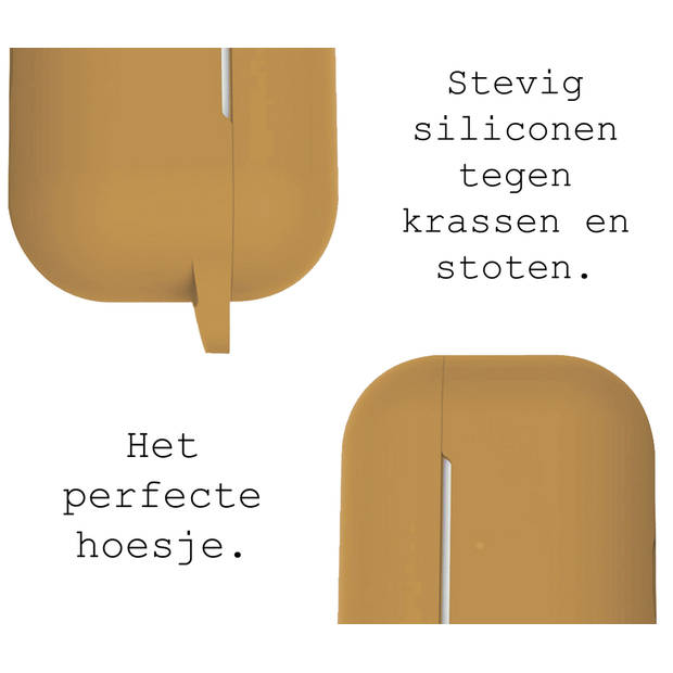 Basey Siliconen Hoesje Voor AirPods Pro Case Hoes - Geschikt voor AirPods Pro Hoesje Cover - Cognac