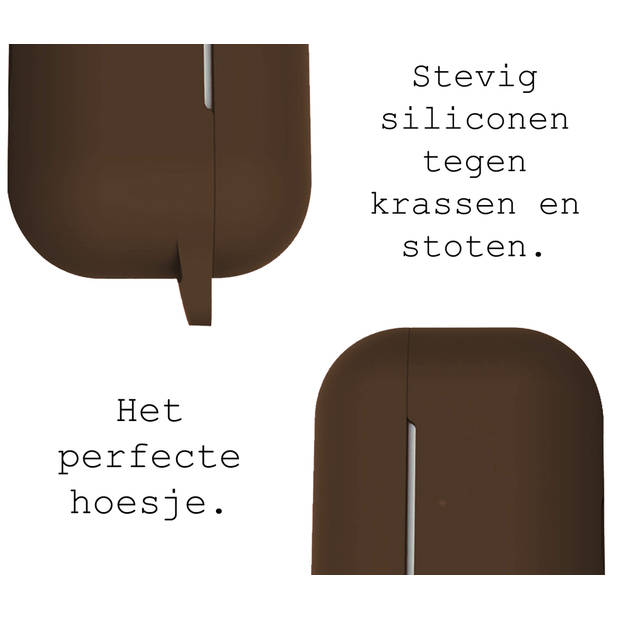 Basey Siliconen Hoesje Voor AirPods Pro Case Hoes - Geschikt voor AirPods Pro Hoesje Cover - Bruin