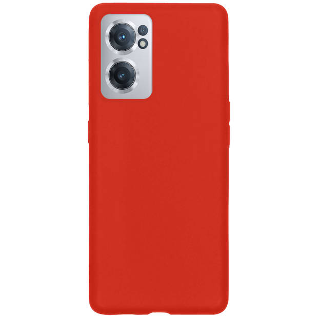 Basey OnePlus Nord CE 2 Hoesje Siliconen Hoes Case Cover -Rood