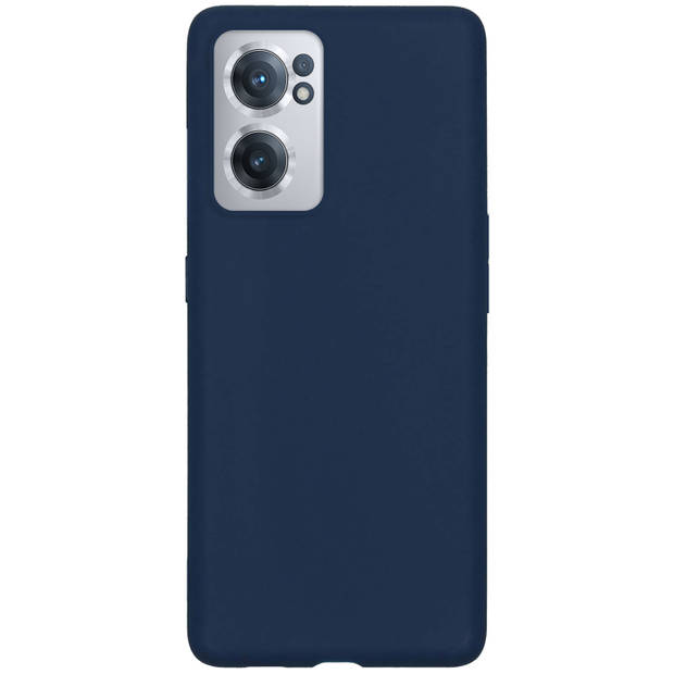 Basey OnePlus Nord CE 2 Hoesje Siliconen Back Cover Case - OnePlus Nord CE 2 Hoes Silicone Case Hoesje - Donker Blauw
