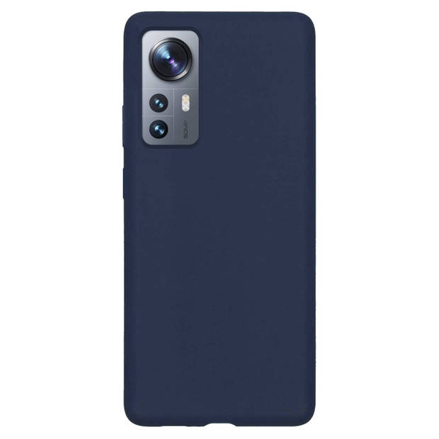 Basey Xiaomi 12 Pro Hoesje Siliconen Hoes Case Cover -Donkerblauw