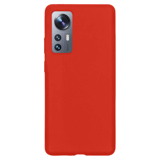 Basey Xiaomi 12 Hoesje Rood Siliconen - Xiaomi 12 Case Back Cover Rood Silicone - Xiaomi 12 Hoesje Siliconen Hoes Rood