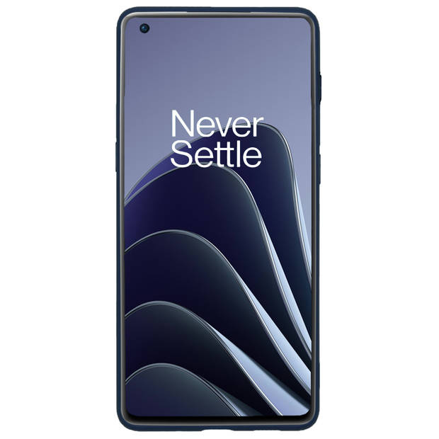 Basey OnePlus 10 Pro Hoesje Siliconen Hoes Case Cover -Donkerblauw